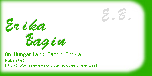 erika bagin business card